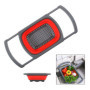 Jzhen sur L'évier Passoire Pliable, Poignées Extensibles pour Fruits et Légumes, Pliable à Poser au-Dessus du Lavabo