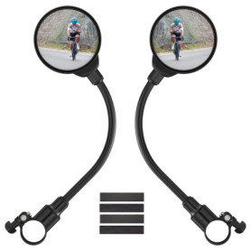 Gvolatee 2 Pièces Retroviseur Velo, 360° Réglable Retroviseur Trotinette Electrique, Rétroviseur Vélo Guidon pour Guidon 22-32mm