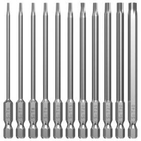 Lixiluxia 11 Pièces Embout Tournevis Torx, 100mm Embout Torx Long, Embouts de Vissage, Tournevis Etoile, Embout Long Visseuse, T