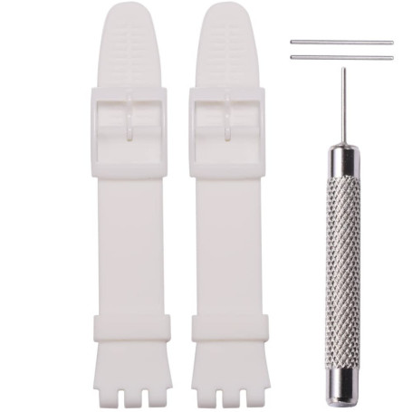 WRISTARMOR Lot de 2 bracelets de rechange en silicone pour Swatch 19 mm étanche avec outil