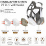 Masque respiratoire réutilisable complet pour le visage, masque à gaz, masque intégral avec filtre, masque industriel anti-pouss