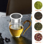 Relota 2 Pièces Infuseur Thé en 304 Acier Inoxydable, Filtre à Thé Trou Fin avec Poignées Pliable et Couvercle, Réutilisable Inf