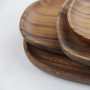 Lot de 4 plateaux de service ronds irréguliers en bois pour collations, fromage, apéritifs, desserts, sushis, fruits, salade, as