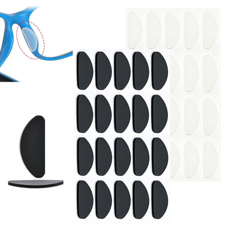 YPYMOD 20 Paires Coussinets Nasaux en Silicone Antidérapant pour Lunettes, Antidérapants Coussinets de Nez à Lunettes Auto-Adhés