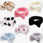 8 Pièces Bowknot Bandeaux, Élastique Coral Spa Bandeau Visage, Maquillage Tête Wraps Bandeau pour Femme Fille Yoga Visage Lavage