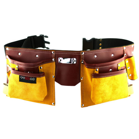 Ceinture porte outils en cuir de qualité avec 11 poches, ceinture ajustable en nylon, cadeau pour fête des pères pour bricoleur(