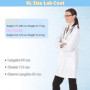 ELEPRUC Blouse de Laboratoire Blanche Unisexe, Blouse Medicale Travail Blanche Chimie, Manches Longues de Laboratoire Vêtements 