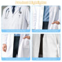 ELEPRUC Blouse de Laboratoire Blanche Unisexe, Blouse Medicale Travail Blanche Chimie, Manches Longues de Laboratoire Vêtements 