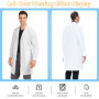 ELEPRUC Blouse de Laboratoire Blanche Unisexe, Blouse Medicale Travail Blanche Chimie, Manches Longues de Laboratoire Vêtements 