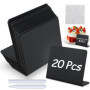 Ardoise - mini ardoise 100 x 75 mm - marque-place et porte-nom de table - 20 ardoises effaçables avec 2 craies et 1 chiffon de n