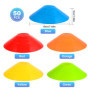 Set de 50 Plot Sport-5 Couleurs-Idéal pour Cone de signalisation-Parfait pour l'entraînement au Football, Hockey, Patinage et Ha