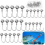 UZSUZZ 25 pièces Têtes Plombées, Têtes Plombées pour Leurre, Tête plombée Ronde, Jig Hameçons avec Billes de Plomb Rondes Hameço