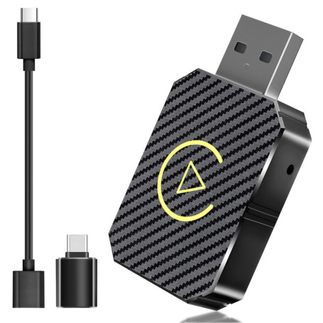 Adaptateur CarPlay sans Fil pour Apple iPhone, Adaptateur sans Fil carplay avec câble d'extension USB & USB-C/Type-C, Compatible