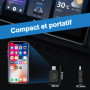 Adaptateur CarPlay sans Fil pour Apple iPhone, Adaptateur sans Fil carplay avec câble d'extension USB & USB-C/Type-C, Compatible