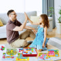 TNEDFOD Jouets en Mosaïque, Jeu Mosaique Enfant, Jouets éducatifs Montessori 12 Cartes et 46 Boutons Puzzle d'apprentissage Préc