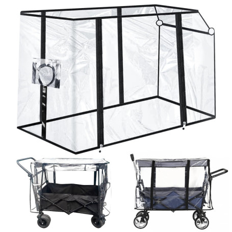 Chariot Protection de Pluie pour Chariot Pliable avec Toit, Protection Contre la Pluie pour Chariot pour Enfants, Housse de Plui