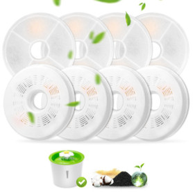 Filtre Fontaine Eau Chat pour 3L, Triple Action pour Abreuvoir et Charbon Actif résine échangeuse d'ions pour Chats et Chiens, p