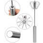 SDFSA 2 Pièces Batteurs à Œufs, Fouet Multifonctionnel Semi-Automatique Main, Acier Inoxydable Fouet, Batteur Lait, Rotatif, pou