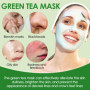 2 pièces bâton de masque au thé vert,Nettoie en Profondeur les Pores Purifiant,Dissolvant les Points Noirs et L'acné,Purifie la 