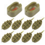 Chudian 10pcs Pêche Méthode Feeder en Ligne de pêche, Chargeur appât mangeoire Cage avec Moule pour pêche à la Carpe 15g 20g 25g