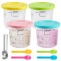 SUNOYA 4 Pièces Récipients À Glace, Bacs À Creami Glacée, Pour La Sorbetière Ninja Creami, Machine À Crème Glacée Avec Bacs Acce