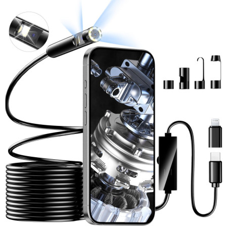 Caméra d'inspection Endoscopique Serpent 1920P HD, Endoscopique D'inspection à Double Lentille, Endoscopique Type C de portée av