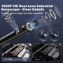 Caméra d'inspection Endoscopique Serpent 1920P HD, Endoscopique D'inspection à Double Lentille, Endoscopique Type C de portée av