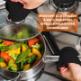 1 Paire Gant de Cuisine épais en Silicone,Gants de Four Résistant à la Chaleur, Gants de Cuisine Antidérapants, Gant Cuisine Ant