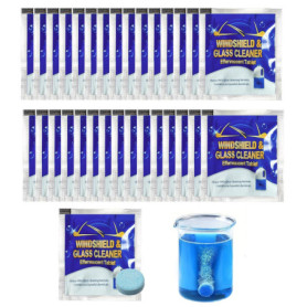 Zuofan Lave Glace, 30pcs Concentré Pastille Lave Glace, Nettoyant Pare-Brise, Effervescent de Voiture, Super Décontamination Net