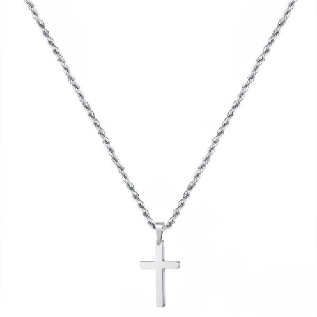 ShiWuYou Collier Croix Homme, Chaine Pendentif Croix Acier Inoxydable Bijoux, Collier Homme avec Pendentif Croix Chaîne pour Hom