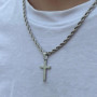 ShiWuYou Collier Croix Homme, Chaine Pendentif Croix Acier Inoxydable Bijoux, Collier Homme avec Pendentif Croix Chaîne pour Hom