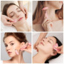 Lamkrtlp Rouleau de Quartz Rose et Gua Sha, Guasha Pour Visage, Rouleaux de Massage pour le Visage, Roller Visage pour la Peau