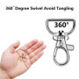 JeoPoom Porte-clés Rotatif[20 Pièces], Fermoirs Mousqueton, Clé De Crochets Anneaux, pour Bricolage, projets de Couture, Sacs a 
