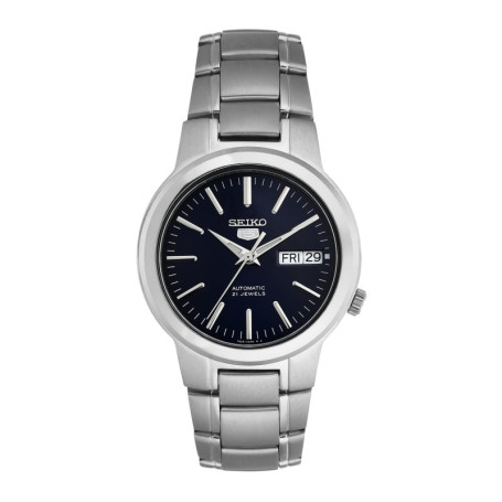 Seiko - SNKA05K1 - 5 Gent - Montre Homme - Automatique Analogique - Cadran Bleu - Bracelet Acier Gris