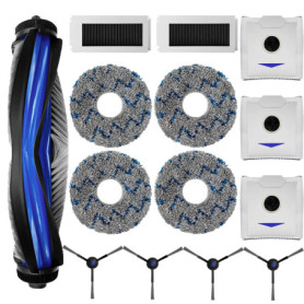 Odashen Lot de 14 Accessoires de Rechange pour Ecovacs Debot N30 Pro / N30 Omni / N30 Pro Omni, 1 Brosse Principale, 4 Brosses L