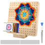 Planche de blocage pour Granny Square - 19,5 x 19,5 cm - Planche de blocage en bois avec 10 broches en acier inoxydable et 5 aig