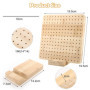 Planche de blocage pour Granny Square - 19,5 x 19,5 cm - Planche de blocage en bois avec 10 broches en acier inoxydable et 5 aig