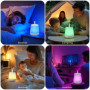 Diboniur Lampe de Chevet Enfant Tactile Veilleuse LED, Rechargeable Veilleuse Bébé Maternité avec 13 Couleurs, Veilleuse Adulte 