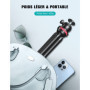CIRYCASE Trepied Smartphone, Rotatif à 360° Flexible Mini Trépied Support pour Appareil Photo avec Télécommande Bluetooth, Perch
