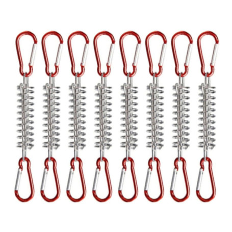 8 pièces Ressort de Tension d'auvent,Accessoires Ressorts de Tension,Ressorts à Ressort de Tension,avec 16 mousquetons,pour Le C