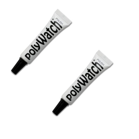 POLYWATCH Creme polissant pour les rayures de verre de montre en matière plastique lot de 2