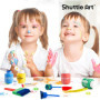 Shuttle Art Peinture au Doigt, 33 Pièces Kit de Peinture au Doigt Enfant Lavable(10 Couleurs*60ML) avec Pinceau, Tampon, Éponge,