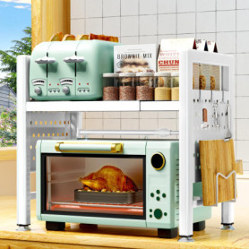 BBLTIFF Etagere Micro Onde, 2 Niveaux Support de Four à Micro-Ondes Extensible 40-65cm, Support Micro Onde, Etagere Cuisine, ave