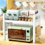 BBLTIFF Etagere Micro Onde, 2 Niveaux Support de Four à Micro-Ondes Extensible 40-65cm, Support Micro Onde, Etagere Cuisine, ave