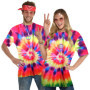 MZJAUVF Déguisement Hippie Homme, Déguisement Année 70, Deguisement Disco Homme, Accessoires Hippie avec T Shirt Perruque Bandea