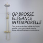 DILECI - Colonne de Douche en Or Brossé avec Mitigeur – Design Luxueux et Économiseur d’Eau – Pomme de Douche Rotative, Douchett