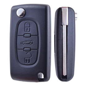 ANGOFIZ Coque Clé Pliable 3 Boutons Coffre CE0523 Lame VA2 Compatible avec Peugeot 207 207SW 208 307 307SW 308 407 408 Partner E