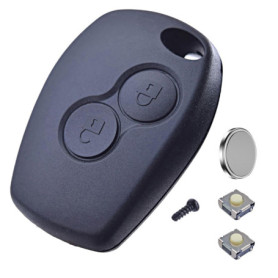 ANGOFIZ Coque Clé Télécommande Compatible avec Dacia Duster, Dacia Sandero,Sandero Stepway, Lodgy, Logan, Dokker +2 Boutons Pous