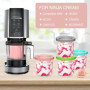 Luazvilkpsar 4 Pièces Récipients à Crème Glacée de Rechange, 16oz Récipient à Glace Ninja Compatible avec NC301 NC300 NC299AMZ, 