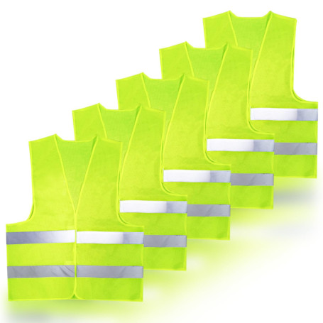 Zeripikfoasp 5 Pièces Gilet Haute Visibilité, Gilet De Sécurité Haute, Gilets Haute Vêtements De Travail Respirants avec des Ban